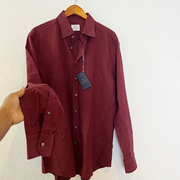 EMANUEL BERG Herringbone Flannel Modern Fit Shirt - Picture 3 of 7